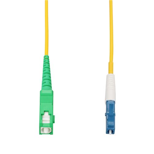 Picture of 2m ASC to LC Yellow OS2 Simplex Microboot, Snagless OFNR (Riser-Rated) SMF Fiber Patch Cable with Serialized Labeled Ends and 3mm OD Jacket