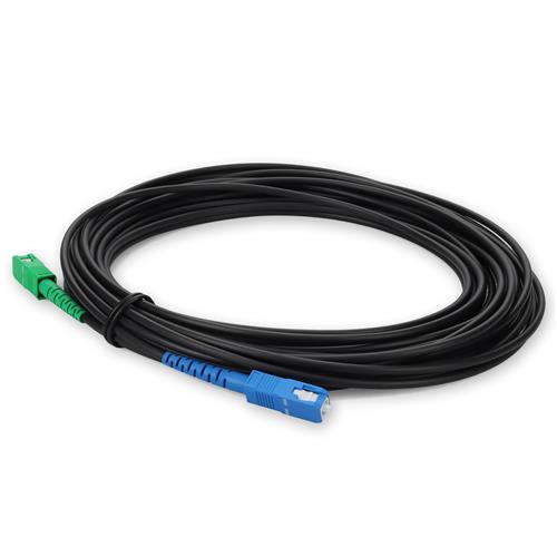 Picture of 20m ASC to SC Black OS2 Simplex OFNR (Riser-Rated) SMF Fiber Outdoor Patch Cable