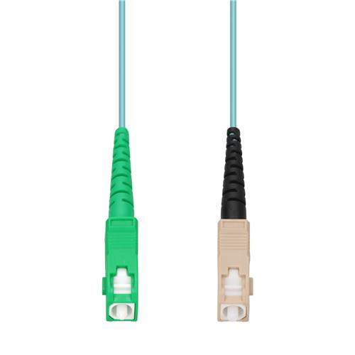 Picture of 9m ASC to SC Aqua OM4 Simplex LSZH Fiber Patch Cable