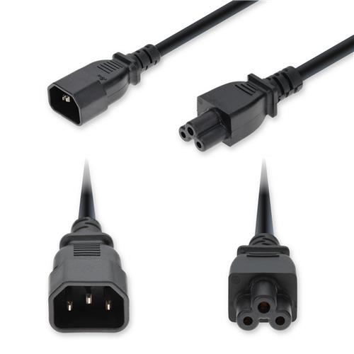 Picture of 3ft C14 Male to C5 Female Standard Commercial 18 AWG 250V at 10A PVC SJT (Service Junior Thermoplastic) Black Power Cable