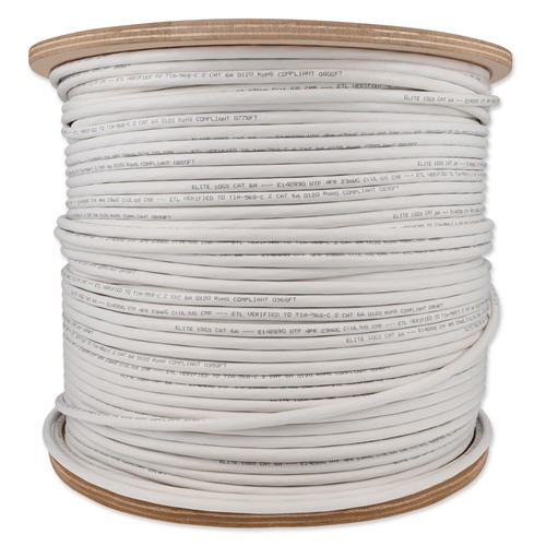 Picture of 1000ft Non-Terminated White CAT 6A PVC Bulk Cable