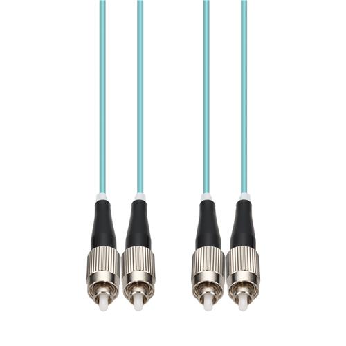 Picture of 1m FC to FC Aqua OM4 Duplex OFNR (Riser-Rated) Fiber Patch Cable