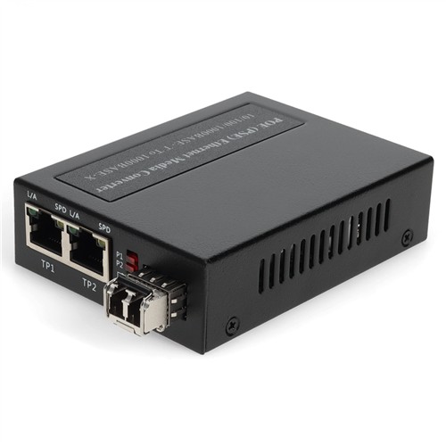 Picture for category 2x 10/100/1000Base-TX(RJ-45) to 1000Base-SX(LC) MMF 850nm 550m Media Converter with PoE+