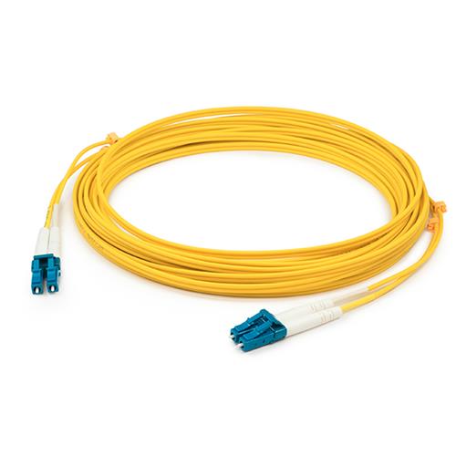Picture of 10m LC to LC Yellow OS2 Duplex LSZH Armored SMF Fiber Patch Cable