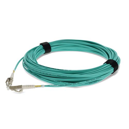 Picture of 13m LC to LC Aqua OM4 Duplex OFNR (Riser-Rated) Fiber Patch Cable