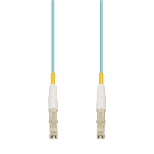Picture of 45m LC to LC Aqua OM4 Simplex OFNP (Plenum-Rated) Fiber Patch Cable