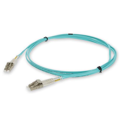 Picture of 5m LC to LC Aqua OM4 Duplex OFNR (Riser-Rated) TAA Fiber Patch Cable