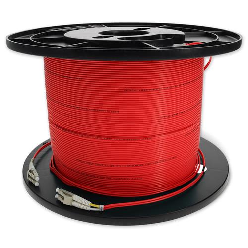 Picture of 70m LC to LC Red OM4 Duplex OFNR (Riser-Rated) Fiber Patch Cable