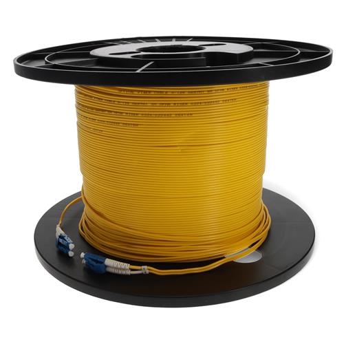 Picture of 70m LC to LC Yellow OS2 Duplex OFNR (Riser-Rated) TAA SMF Fiber Patch Cable