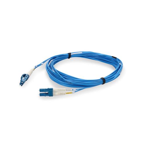 Picture of 10ft LC to LC Blue OS2 Duplex Microboot, Snagless OFNR (Riser-Rated) SMF Fiber Patch Cable with 1.6mm OD Jacket