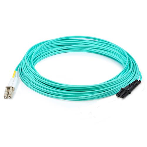 Picture of 20m LC to MT-RJ Aqua OM3 Duplex OFNR (Riser-Rated) Fiber Patch Cable