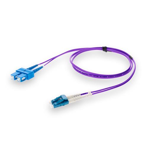 Picture of 5ft LC to SC Purple OS2 Duplex OFNR (Riser-Rated) TAA SMF Fiber Patch Cable