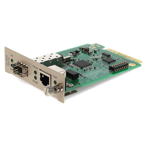Picture of 10/100Base-TX(RJ-45) with Open SFP Slot Media Converter Card for our rack system