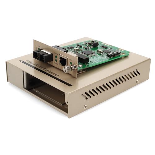 Picture of 10/100Base-TX(RJ-45) to 100Base-LX(SC) SMF 1310nm 20km Standalone Media Converter Card Kit