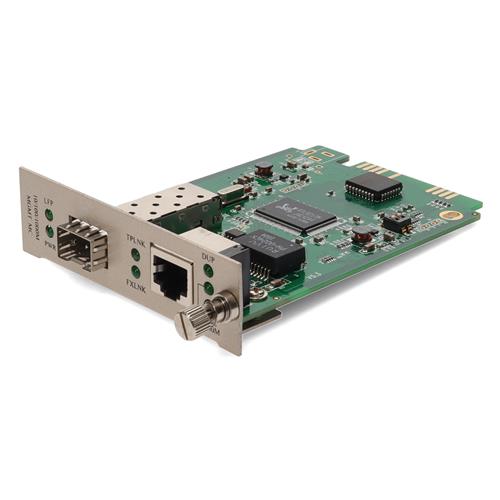 Picture of 10/100/1000Base-TX(RJ-45) with Open SFP Slot Media Converter Card for our rack or Standalone Systems