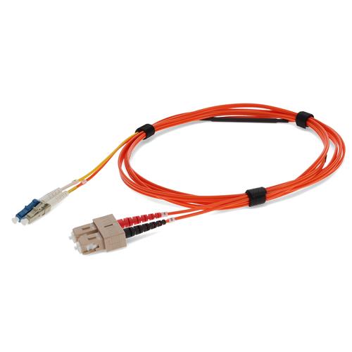 Picture of 1m SC (Male) Orange OM2 to LC (Male) Yellow OS2 Duplex OFNR Mode Conditioning Cable