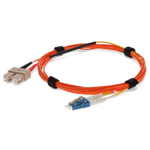 Picture of 3m SC (Male) Orange OM1 to LC (Male) Yellow OS2 Duplex OFNR Mode Conditioning Cable