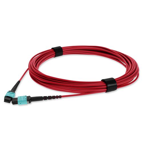 Picture of 4m MPO/UPC to MPO/UPC Red OM4 OFNP (Plenum-Rated) 12-Strand TAA Fiber Patch Cable