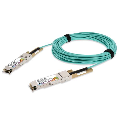Picture for category Arista Networks® to Aruba Networks® Compatible TAA 100GBase-AOC QSFP28 to QSFP28 Active Optical Cable (850nm, MMF, 5m)