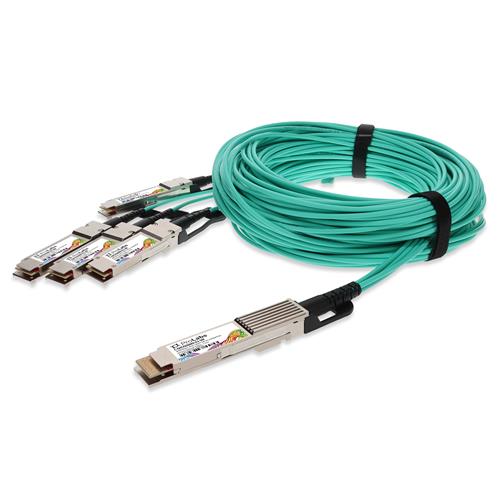 Picture of Cisco® to Mellanox® Compatible TAA 400GBase-AOC QSFP-DD 400G to 4xQSFP56 100G PAM-4 Active Optical Cable (850nm, MMF, 1.5m)