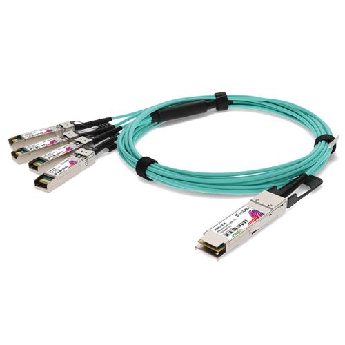 Picture of Arista Networks® CAB-Q-S-AOC-7M-AO to Cisco® SFP-10G-AOC7M Compatible TAA Compliant 40GBase-AOC QSFP+ to 4xSFP+ Direct Attach Cable