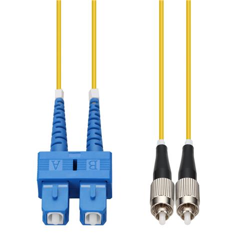 Picture of 1m SC to FC Yellow OS2 Duplex OFNR (Riser-Rated) SMF Fiber Patch Cable