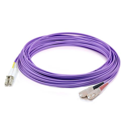 Picture of 15m SC to LC Purple OM1 Duplex OFNR (Riser-Rated) TAA MMF Fiber Patch Cable