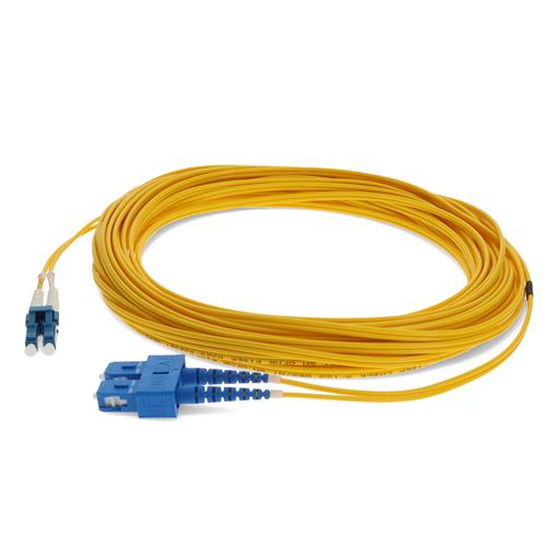 Picture of 18m SC to LC Yellow OS2 Duplex OFNR (Riser-Rated) TAA SMF Fiber Patch Cable