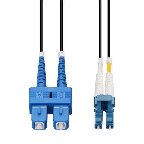 Picture of 2m SC to LC Black OS2 Duplex OFNR (Riser-Rated) SMF Fiber Patch Cable