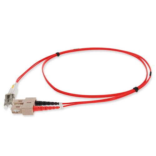Picture of 6m SC to LC Red OM3 Duplex OFNP (Plenum-Rated) Fiber Patch Cable