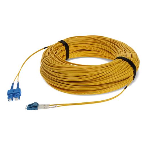 Picture of 95m SC to LC Yellow OS2 Duplex OFNR (Riser-Rated) SMF Fiber Patch Cable