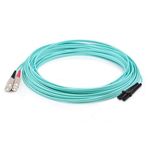 Picture of 15m SC to MT-RJ Aqua OM3 Duplex OFNR (Riser-Rated) Fiber Patch Cable