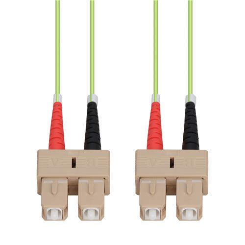 Picture of 15m SC to SC Lime Green OM5 Duplex OFNR (Riser-Rated) Fiber Patch Cable