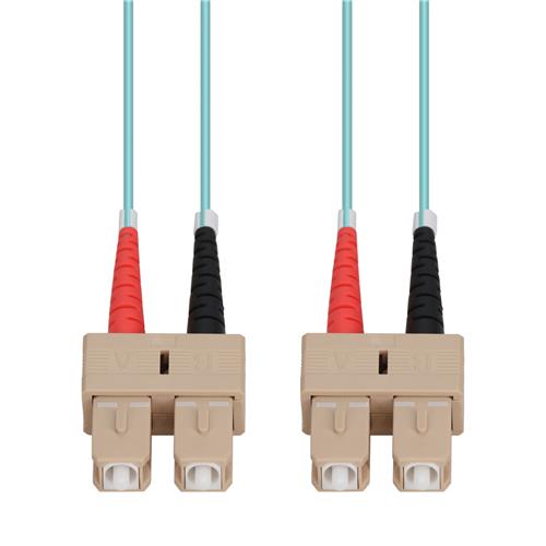 Picture of 30m SC to SC Aqua OM3 Duplex OFNR (Riser-Rated) Fiber Patch Cable