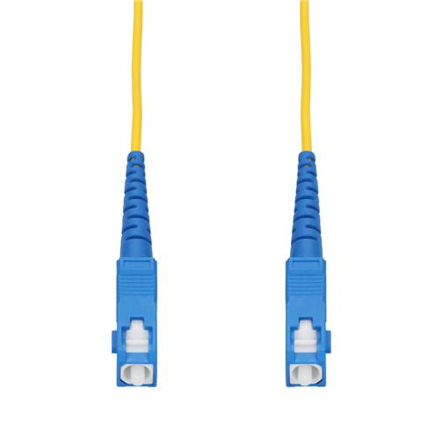 Picture of 3m SC to SC Yellow OS2 Simplex Microboot, Snagless OFNR (Riser-Rated) SMF Fiber Patch Cable with Serialized Labeled Ends and 3mm OD Jacket