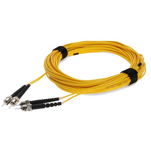 Picture of 25m ST to ST Yellow OS2 Duplex OFNR (Riser-Rated) SMF Fiber Patch Cable
