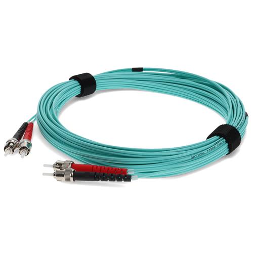 Picture of 7m ST to ST Aqua OM3 Duplex OFNR (Riser-Rated) Fiber Patch Cable