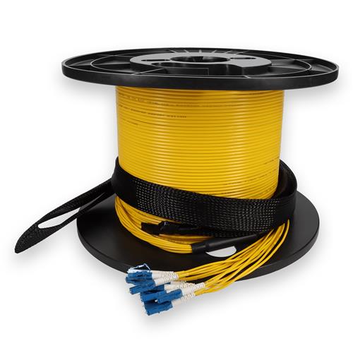 Picture for category 310ft 12xLC to 12xLC Yellow OS2 OFNR (Riser-Rated) Fiber Trunk Cable with Pulling Eye