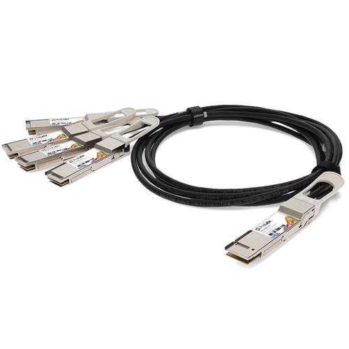 Picture of Arista Networks® CAB-D-4Q-200G-1M Compatible TAA Compliant 200GBase-CU QSFP-DD 200G to 4xQSFP28 50G NRZ Direct Attach Cable (Passive Twinax, 1m)