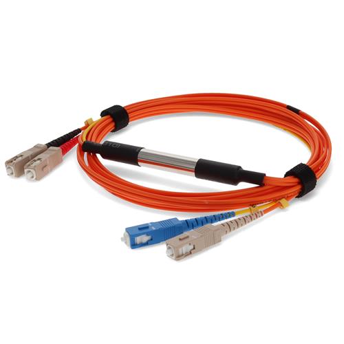 Picture of 2m Cisco® CAB-GELX-625-LC-SC-2M Compatible LC (Male) to SC (Male) Orange OM1 & OS1 Duplex Fiber Mode Conditioning Cable