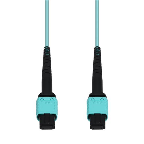 Picture of 7m MPO/UPC to MPO/UPC Aqua OM3 OFNR (Riser-Rated) 12-Strand Fiber Patch Cable