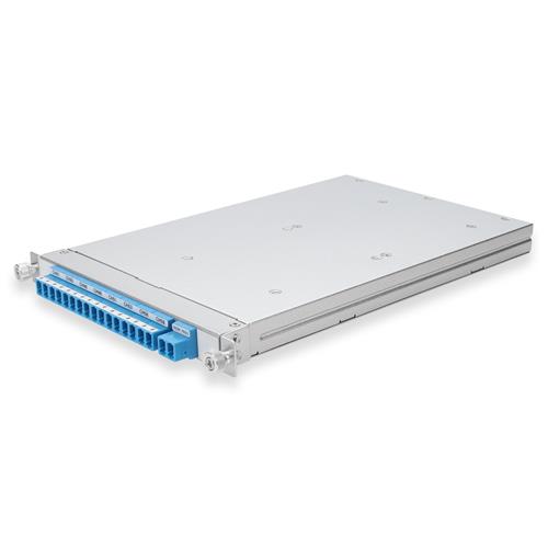 Picture of 8 Channel DWDM MUX CARTRIDGE, Channels 41, 43, 46, 48, 51, 53, 56, and 58, with Pass Ports (Bidirectional Transmission using Single Fiber)