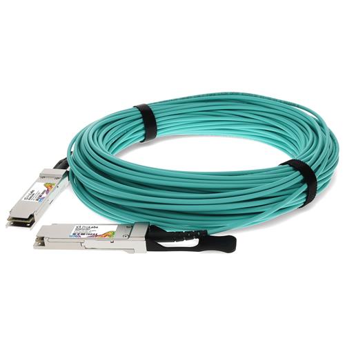 Picture of Mellanox® MC2207312-030 Compatible TAA Compliant 56GBase-AOC QSFP+ Active Optical Cable (850nm, MMF, 30m)