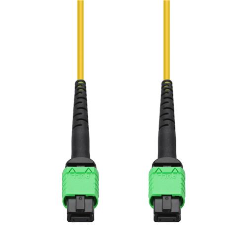 Picture of 50m MPO/APC to MPO/APC Yellow OS2 LSZH 12-Strand Fiber Patch Cable
