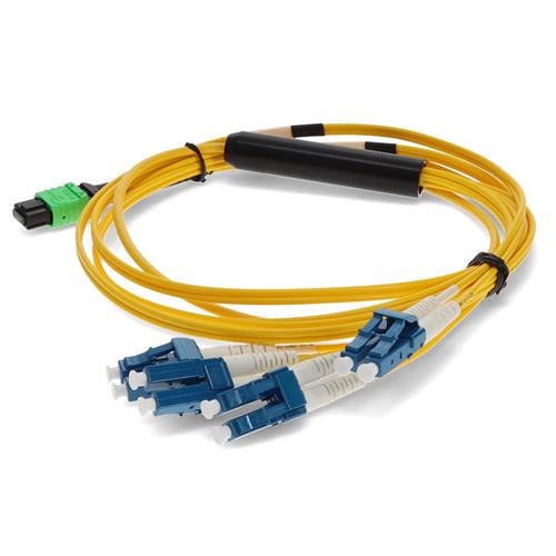 Picture of 1m MPO/APC to 4xLC Duplex (8xLC)/UPC Yellow OS2 LSZH 8-Strand Fiber Fanout Cable