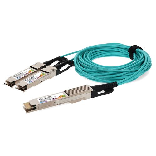 Picture of MSA and TAA Compliant 200GBase-AOC QSFP28-DD to 2xQSFP28 NRZ Active Optical Cable (850nm, MMF, 7m)