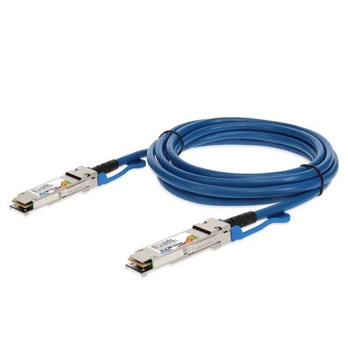 Picture for category MSA and TAA 100GBase-CU QSFP28 to QSFP28 Direct Attach Cable (Passive Twinax, 2.5m, Blue)