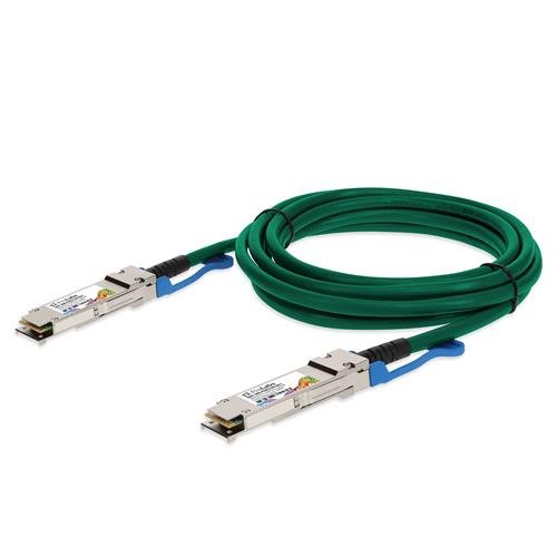 Picture for category MSA and TAA 100GBase-CU QSFP28 to QSFP28 Direct Attach Cable (Passive Twinax, 2.5m, Green)