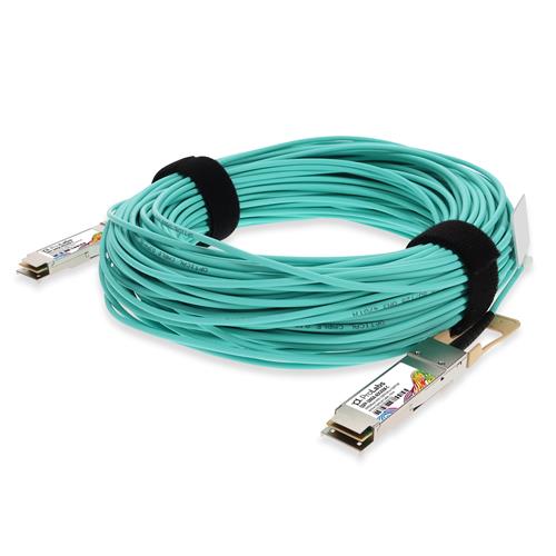 Picture for category MSA and TAA Compliant 100GBase-AOC QSFP28 Active Optical Cable (850nm, MMF, 42m)