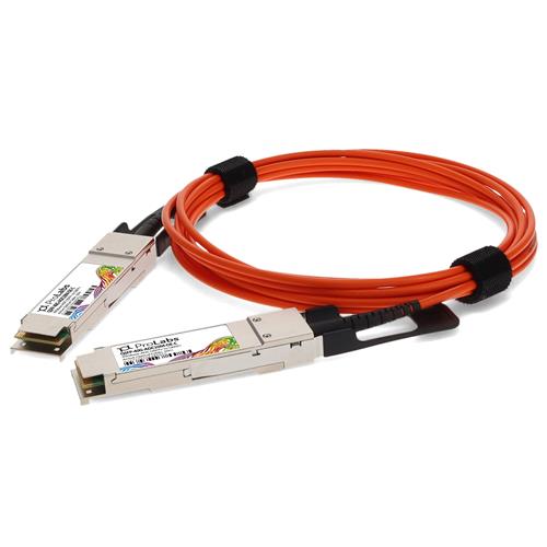 Picture of MSA and TAA Compliant 40GBase-AOC QSFP+ to QSFP+ Orange Active Optical Cable (850nm, MMF, 10m)